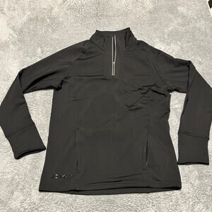 ZXU Cycle Shirt Mens Large Black Quarter Zip Performance Long Sleeve